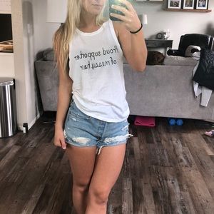 Proud supporter of messy hair tank top